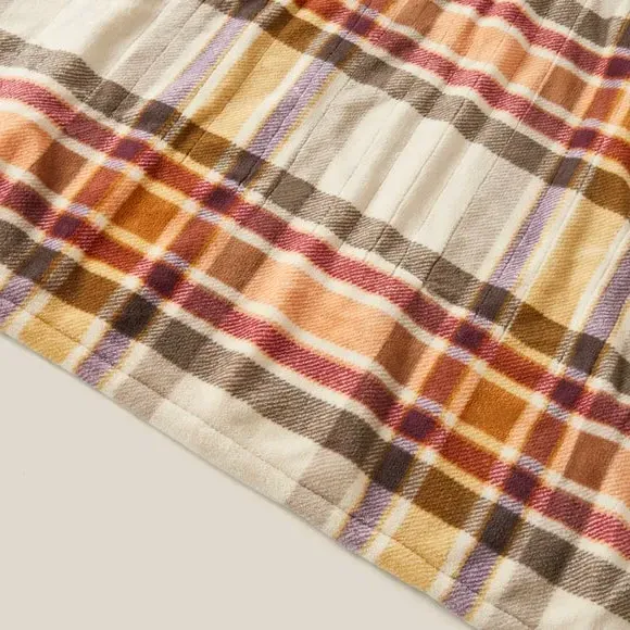 Electric Throw Blanket with Check Print - Red