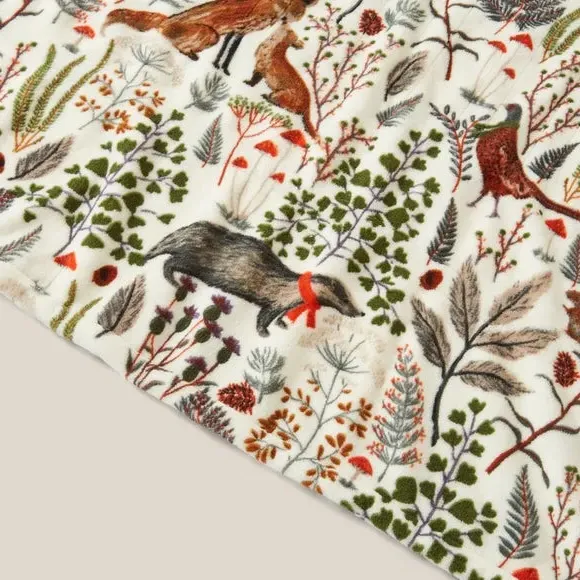 Electric Throw Blanket Woodland Print - Fleece