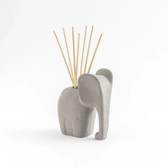 Elephant Reed Diffuser 100ml - Grey, Ceramic