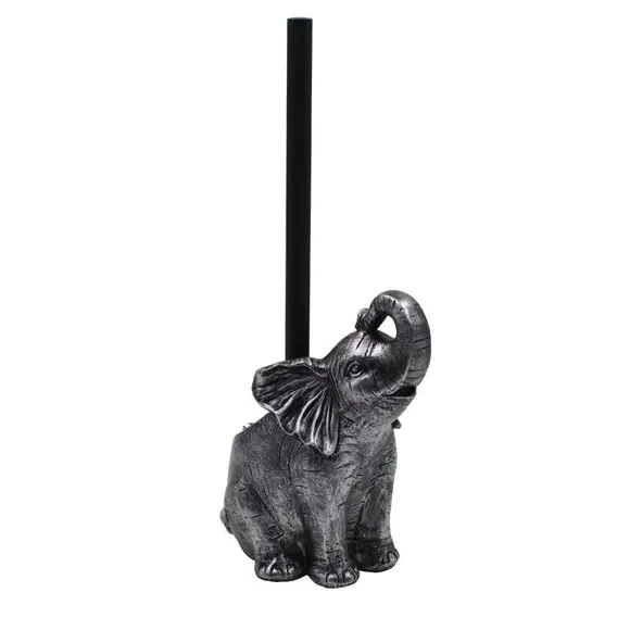 Elephant Toilet Brush Holder - Silver