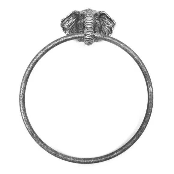 Elephant Towel Ring - Silver, Zinc Alloy