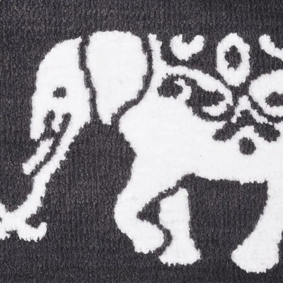 Elephants Bath Mat - Silver, Polyester