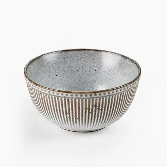 Embossed Cereal Bowl - Grey, Stoneware
