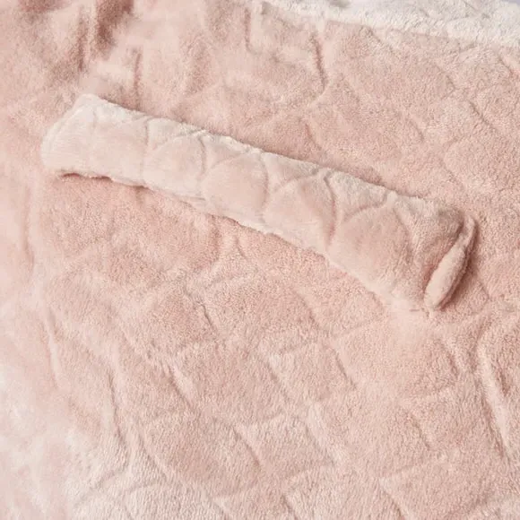 Embossed Cuddle Cushion with Arms - Blush