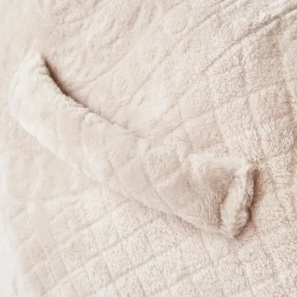 Embossed Cuddle Cushion with Arms - Taupe