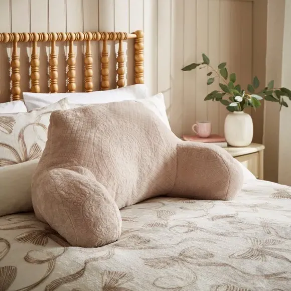 Embossed Cuddle Cushion with Arms - Taupe