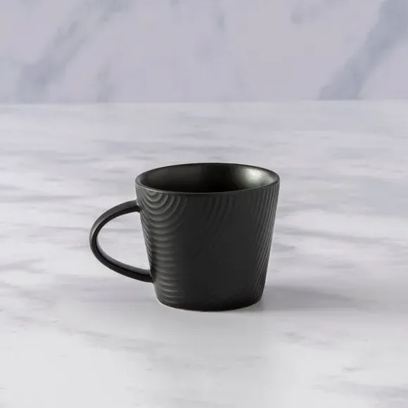 Embossed Curve Espresso Mug - Black, Fine China image