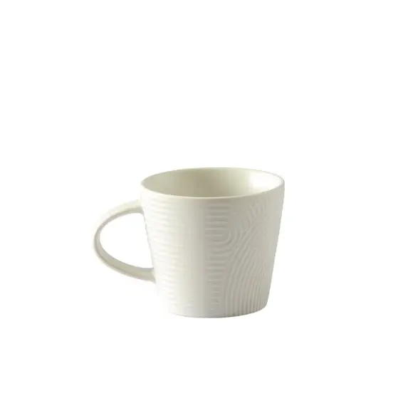 Embossed Curve Espresso Mug - White, Fine China