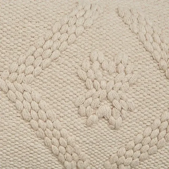 Embossed Cushion with Removable Cover - Natural