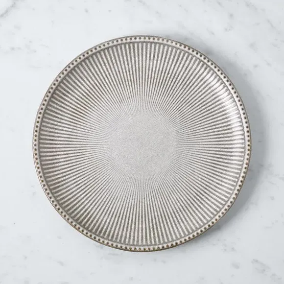Embossed Dinner Plate - Grey, Stoneware image