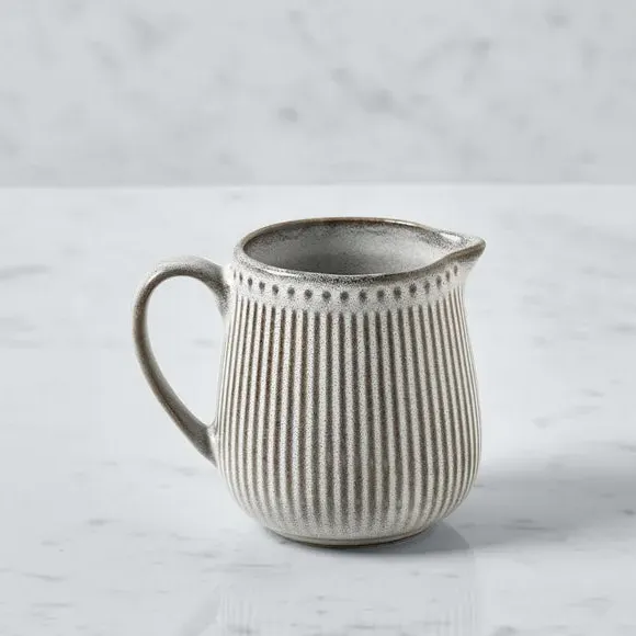 Embossed Milk Jug - Grey, Stoneware image