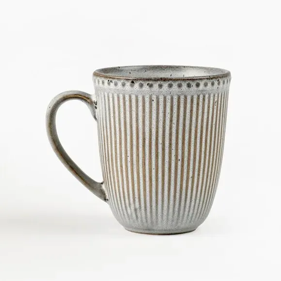 Embossed Mug - Grey, Stoneware