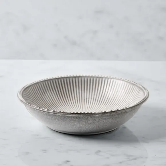 Embossed Pasta Bowl - Grey, Stoneware image
