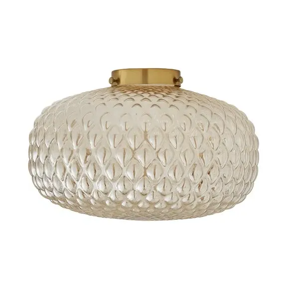 Embossed Pendant Shade Easy Fit - Gold, Glass