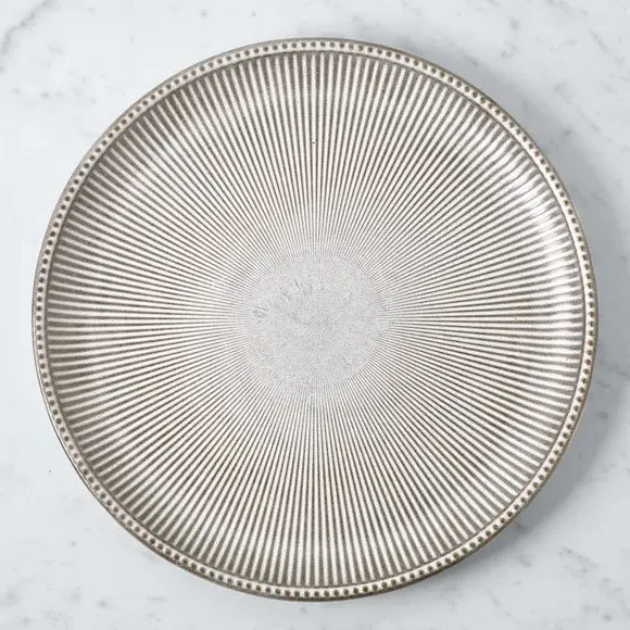 Embossed Serving Plate - Grey, Stoneware image