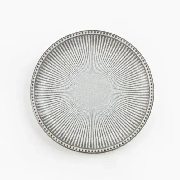 Embossed Side Plate - Grey, Stoneware