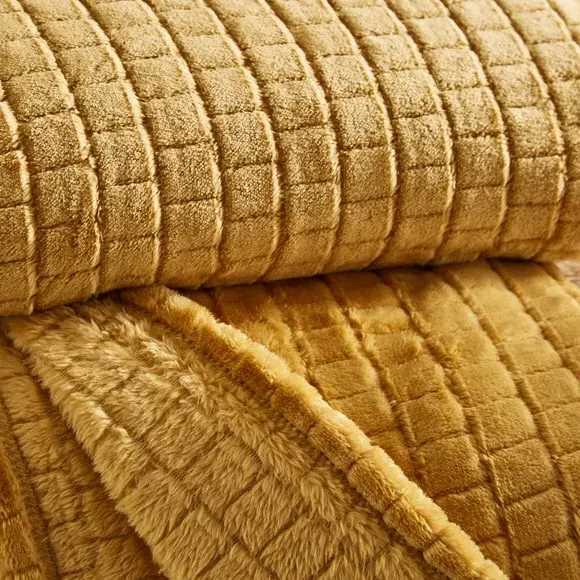 Embossed Throw Blanket - Old Gold