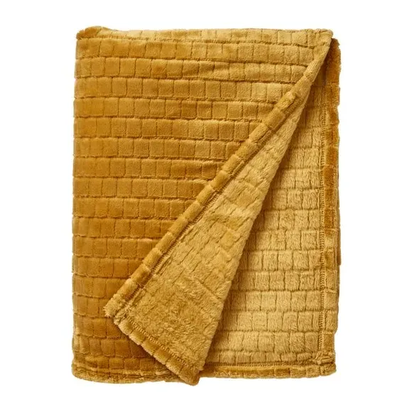 Embossed Throw Blanket - Old Gold