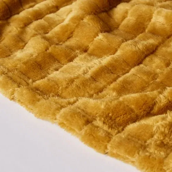 Embossed Throw Blanket - Old Gold