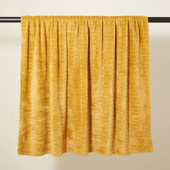 Embossed Throw Blanket - Old Gold image