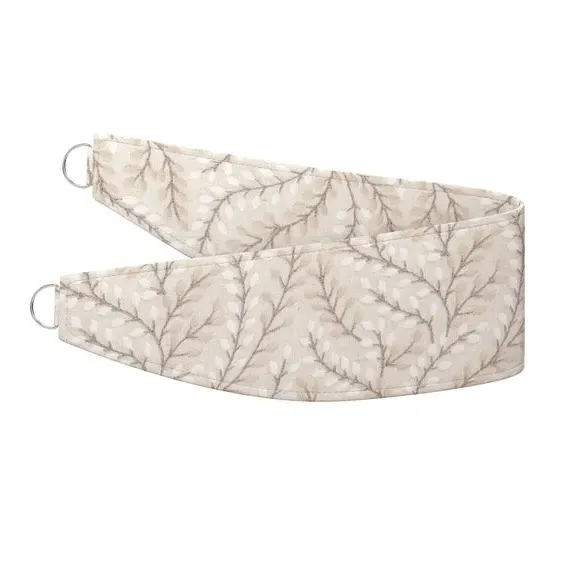 Embroidered Curtain Tieback - Natural, Polycotton