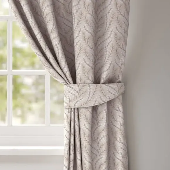Embroidered Curtain Tieback - Natural, Polycotton