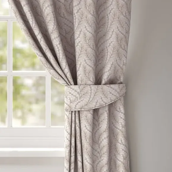 Embroidered Curtain Tieback - Natural, Polycotton
