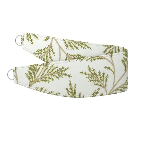 Embroidered Curtain Tieback - Olive, Polycotton