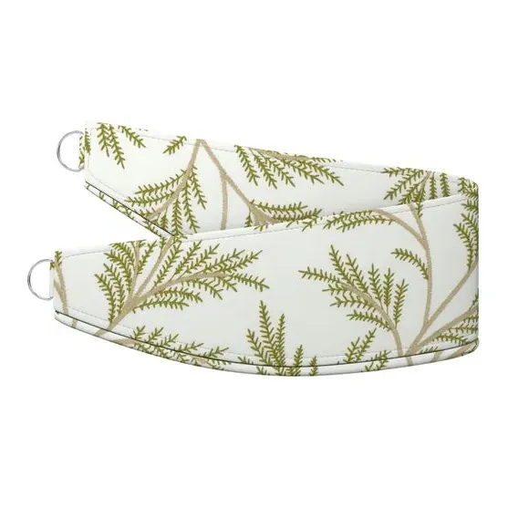 Embroidered Curtain Tieback - Olive, Polycotton