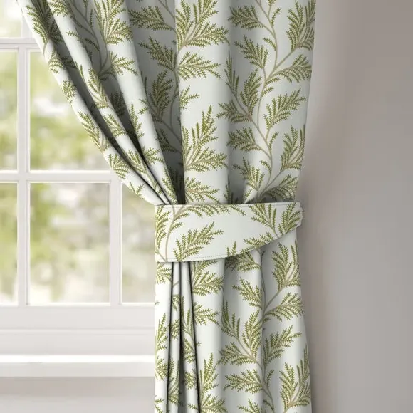 Embroidered Curtain Tieback - Olive, Polycotton image
