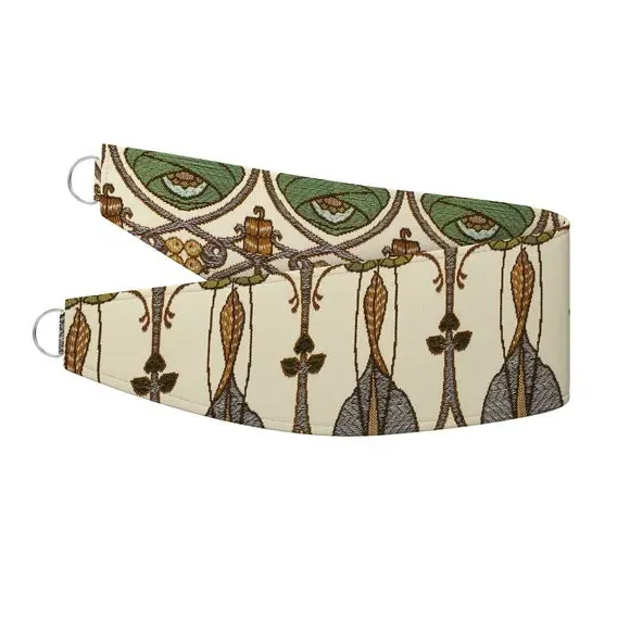 Embroidered Curtain Tieback - Petrol