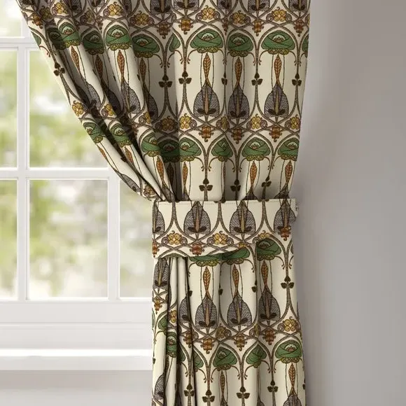 Embroidered Curtain Tieback - Petrol