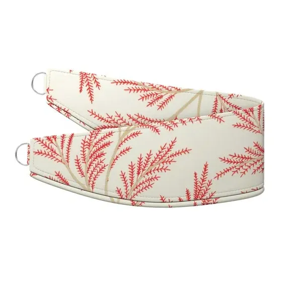 Embroidered Curtain Tieback - Raspberry, Polycotton