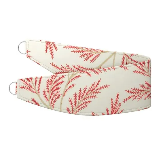 Embroidered Curtain Tieback - Raspberry, Polycotton