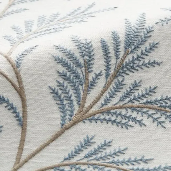 Embroidered Cushion Cover - Blue, Polycotton