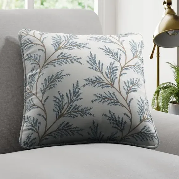Embroidered Cushion Cover - Blue, Polycotton