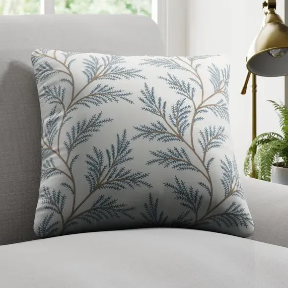 Embroidered Cushion Cover - Blue, Polycotton image
