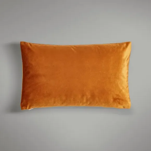 Embroidered Cushion Cover - Gold, Velour