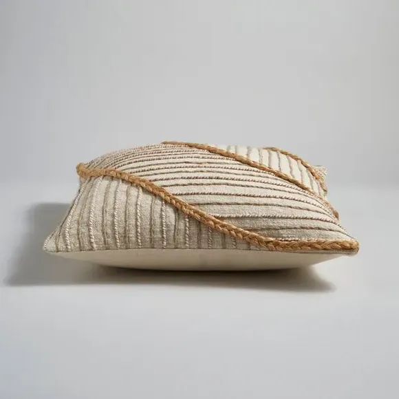 Embroidered Cushion Cover - Natural, Jute
