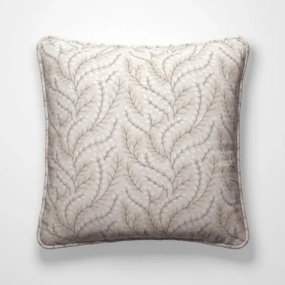 Embroidered Cushion Cover - Natural, Polycotton