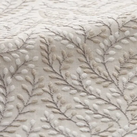 Embroidered Cushion Cover - Natural, Polycotton