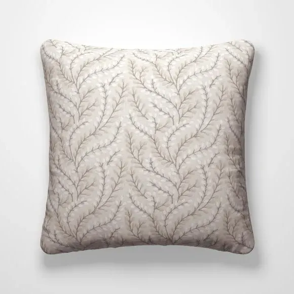Embroidered Cushion Cover - Natural, Polycotton