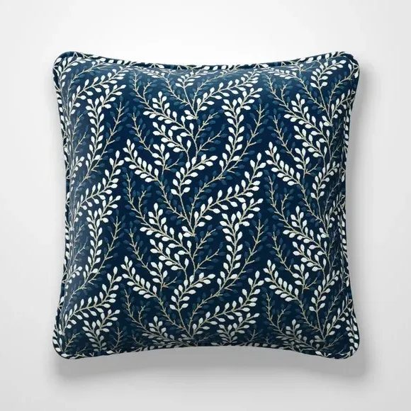 Embroidered Cushion Cover - Navy, Polycotton