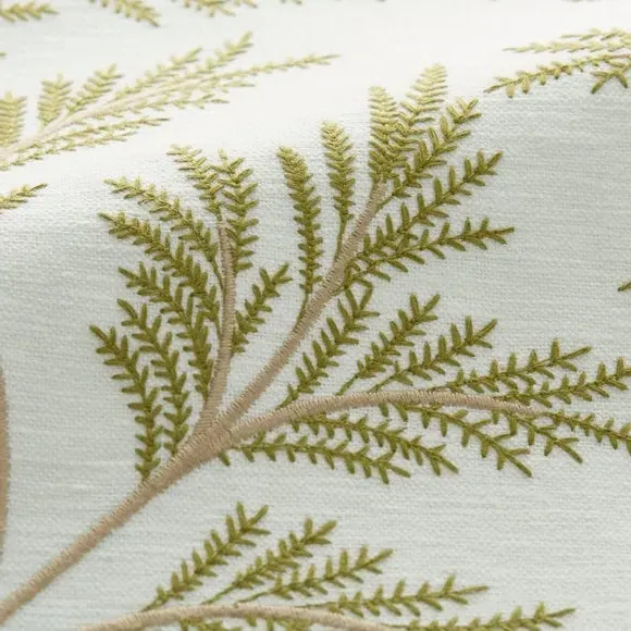 Embroidered Cushion Cover - Olive, Polycotton