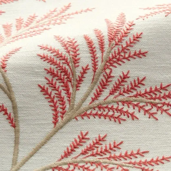 Embroidered Cushion Cover - Raspberry, Polycotton