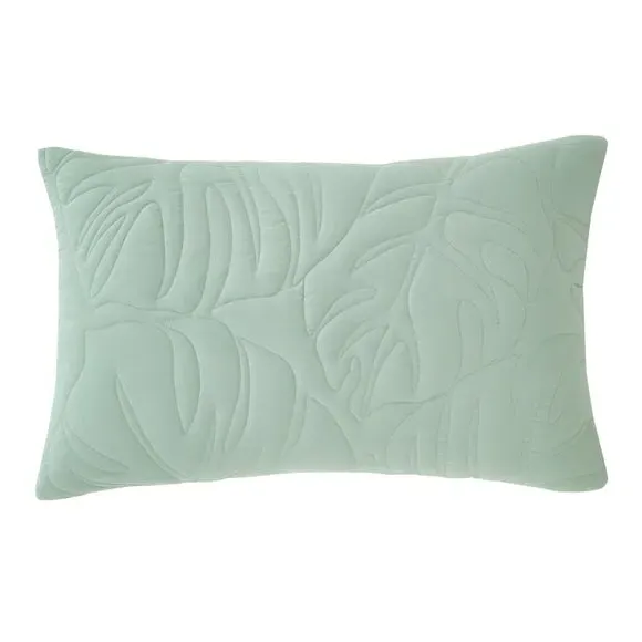 Embroidered Duvet Cover Set - Sage, Microfibre