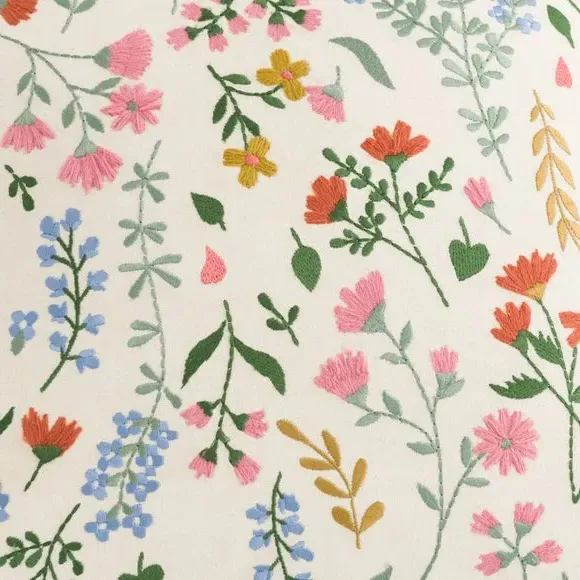 Embroidered Floral Cushion - Multicolor