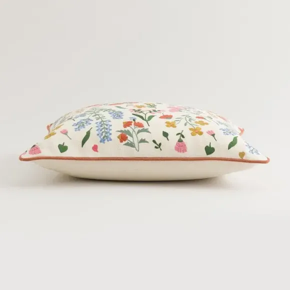 Embroidered Floral Cushion - Multicolor