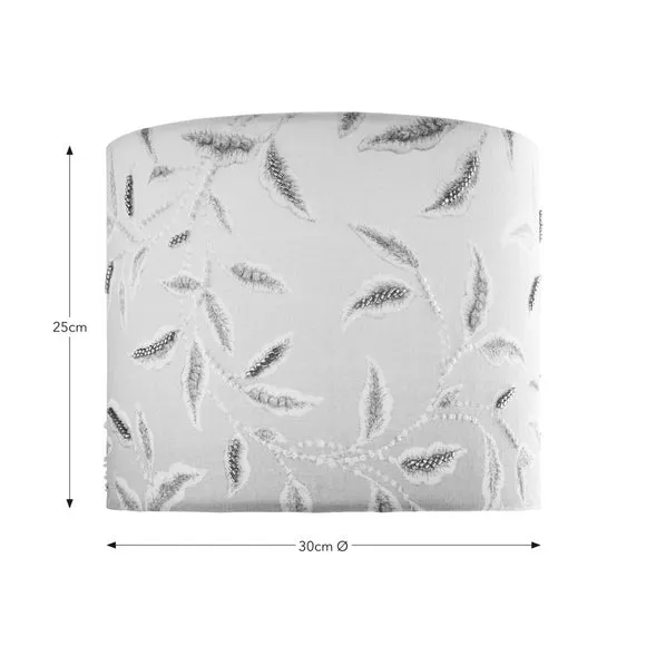 Embroidered Lamp Shade - Green, Fabric