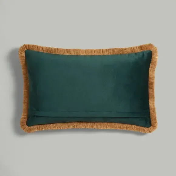 Embroidered Swan Cushion - Teal, Velour